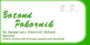 botond pokornik business card